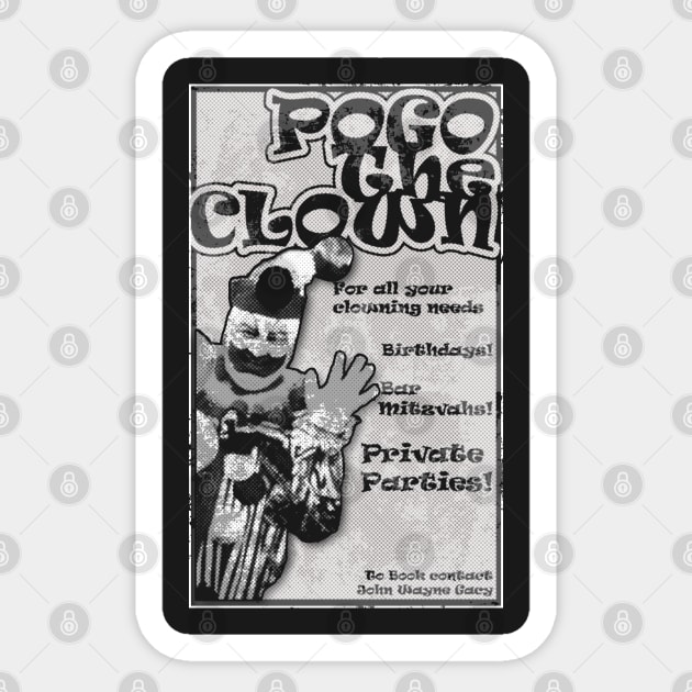 Pogo the Clown Sticker by crowjandesigns